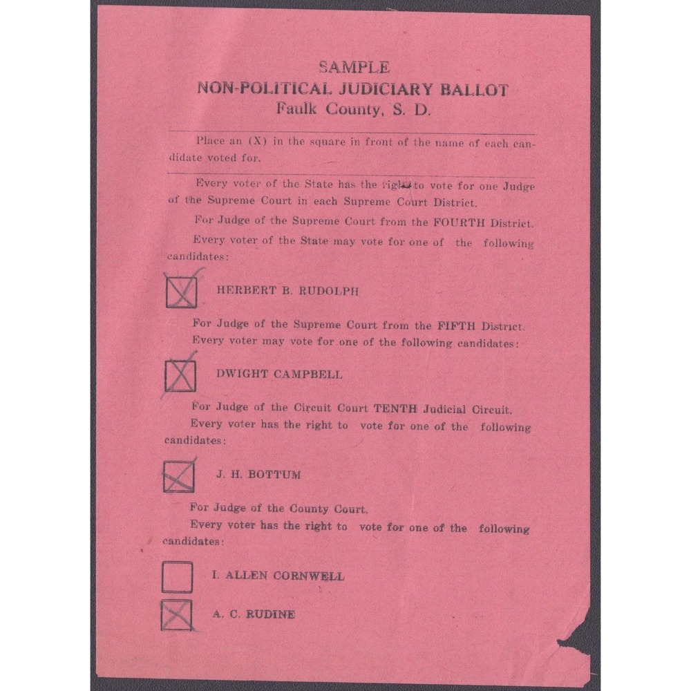 Vintage 1934 1940 Faulk County South Dakota Sample Ballots Lot of 4 Ephemera - Picture 4 of 5